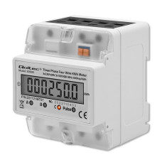 Three-phase electronic meter | energy consumption meter on DIN rail | 400V | LCD | 4P