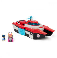 PAW Patrol: The Mighty Movie, Pup Squad Transforming Aircraft Carrier Toy HQ with Chase Figure and Skye Pup Squad Racer,