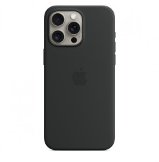 Silicone case with MagSafe for iPhone 15 Pro Max - black