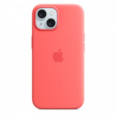 Silicone case with MagSafe for iPhone 15 - guava