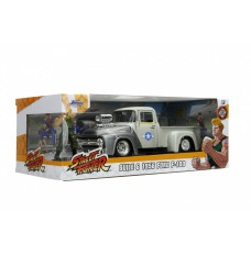 Vehicle with figure Street Fighter 1956 Ford Pickup 1 24