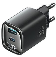 Charger 30W GaN LED USB+USB-C CC229 Black