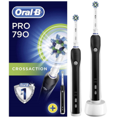Oral-B Toothbrush PRO 790 Cross Action  Rechargeable, For adults, Number of brush heads included 2, Number of teeth brushing modes 1, Black/white