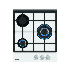 Simfer Hob H4.305.HGSBB Gas on glass, Number of burners/cooking zones 3, Rotary knobs, White