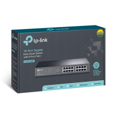 TP-LINK Switch TL-SG1016PE Web Managed, Desktop/Rackmountable, 1 Gbps (RJ-45) ports quantity 16, PoE+ ports quantity 8