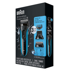Braun | Shaver with trimmer | Series 3 Shave&Style 3010BT | Operating time (max) 45 min | Wet & Dry | NiMH | Black/Blue