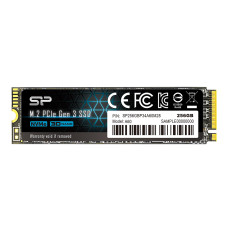 Silicon Power SSD P34A60 256 GB SSD interface PCIe Gen3x4 Write speed 1600 MB/s Read speed 2200 MB/s