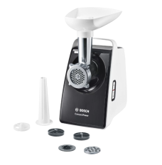 Bosch Meat mincer CompactPower MFW3612A Black 500 W Number of speeds 1 2 Discs: 4 mm and 8 mm; Sausage filler accessory; pasta nozzle for spaghetti and tagliatelle; cookie nozzle with three different shapes