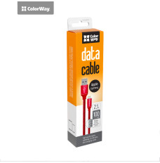 ColorWay Data Cable Apple Lightning Charging cable, Fast and safe charging; Stable data transmission, Red, 1 m