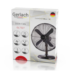Gerlach Velocity Fan GL 7327 Table Fan Number of speeds 3 100 W Oscillation Diameter 40 cm Chrome