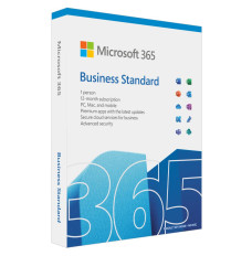 Microsoft 365 Business Standard  KLQ-00650 FPP, Subscription, License term 1 year(s), English, Medialess, P8, Premium Office Apps, 1 TB/ user OneDrive cloud storage