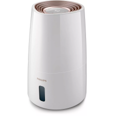 Philips HU3916/10 Humidifier, 25 W, Water tank capacity 3 L, Suitable for rooms up to 45 m², NanoCloud technology, Humidification capacity 300 ml/hr,  White/Rose gold