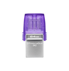 Kingston DataTraveler DT Micro Duo 3C 64 GB, USB Type-C and Type-A, Purple