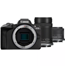 Canon EOS R50 + RF-S 18-45mm F4.5-6.3 IS STM + RF-S 55-210mm F5-7.1 IS STM (SIP) Megapixel 24.2 MP, Image stabilizer, ISO 32000, Display diagonal 2.95 ", Wi-Fi, Video recording, Automatic, manual, CMOS, Black