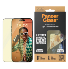 PanzerGlass Screen protector, Apple, iPhone 15 Pro Max, Glass, Clear, Eyecare