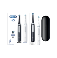 Oral-B | Electric Toothbrush Duo pack | iO4 Series | Rechargeable | For adults | Number of brush heads included 2 | Number of teeth brushing modes 4 | Black/White