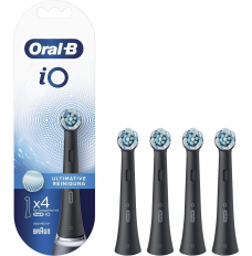 Oral-B | Clean Replaceable Toothbrush Heads | iO Refill Ultimate | Heads | For adults | Cordless | Number of brush heads included 4 | Black | White