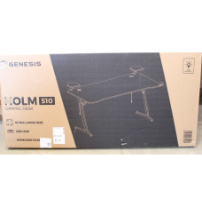 SALE OUT. Genesis Holm 510 RGB Gaming Desk, Black,  DAMAGED PACKAGING, SCRATCHED ON TOP, MISSING KEY AND COVER | DAMAGED PACKAGING, SCRATCHED ON TOP, MISSING KEY AND COVER