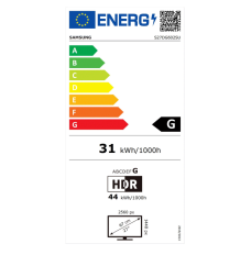 LS27DG602SUXEN | 27 " | OLED | QHD | 17:9 | 360 Hz | 0.03 ms | 2560 x 1440 pixels | 250 cd/m² | HDMI ports quantity 2