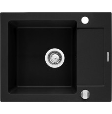 Set - Sink PYRAMIS PYRAMIS SIROS (57x51,5) 1B + Faucet IDEA Black Edition - 070169002BE - Volcano