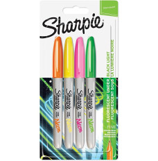 Sharpie 1985855 permanent marker Fine tip Green, Orange, Pink, Yellow 4 pc(s)