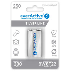 Rechargeable batteries everActive Ni-MH 6F22 9V 250 mAh Silver Line
