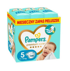 Pampers Premium Protection Size 5, Nappy x148, 11kg-16kg