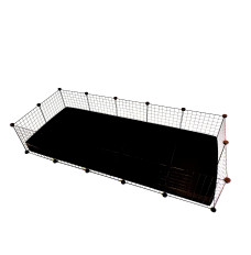 C&C modular cage 5x2 pig rabbit hedgehog black 180 x 75 x 37 cm