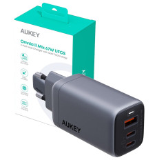 AUEKY Omnia II Mix PA-B6U Wall charger 1x USB 2x USB-C Power Delivery 3.0 67W