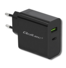 Qoltec 51717 Charger | 45W | 5-20V | 2.25-3A | USB type C PD | USB | Black