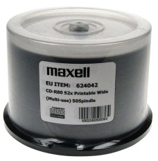 MAXELL CD-R 700MB 52x80 min, spindle, printable disc