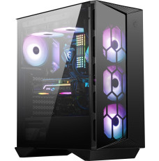 MSI MPG GUNGNIR 110R Mid Tower Gaming Computer Case Black, USB 3.2 Gen2 Type C, 4x 120mm ARGB Fan, Mystic Light Sync, 1 to 6 ARGB Control board, 2x Tempered Glass Panels, ATX, mATX, mini-ITX