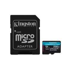 Kingston Technology 256GB microSDXC Canvas Go Plus 170R A2 U3 V30 Card + ADP
