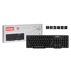 Activejet K-3021 membrane wired office keyboard, black