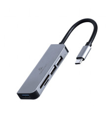 Gembird UHB-CM-CRU3P1U2P2-01 USB Type-C 3-port USB hub (USB3.1 + USB 2.0) with card reader